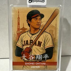 Shohei Ohtani Japanese Custom Art Baseball Card. Anime.